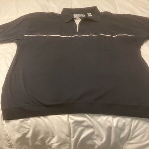 Arnold Palmer Men’s 3X Polo Shirt Black White Stripe Short Sleeve